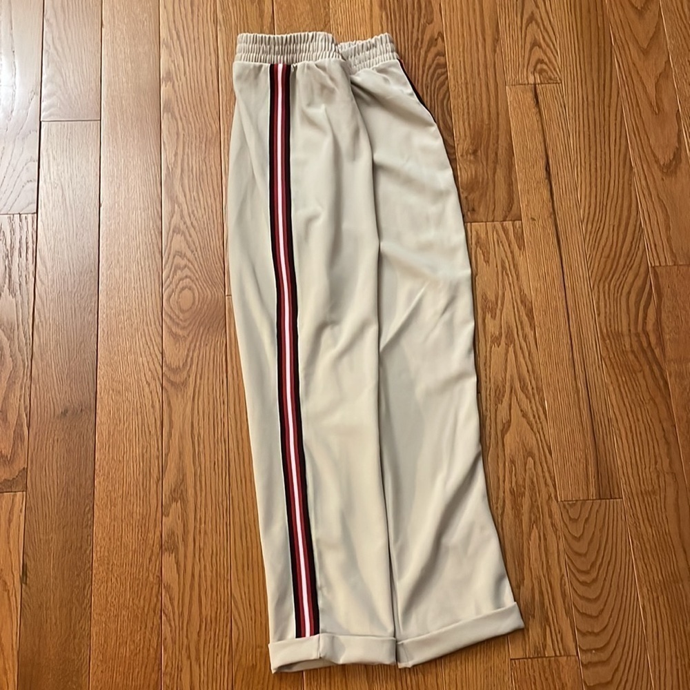 Beige elastic waist pants/joggers